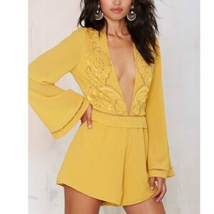 Nasty Gal beaded and embroidered romper
